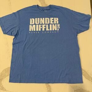 Ripple Junction The Office Dunder Mifflin Paper Co Graphic T-Shirt Men's 2X Blue
